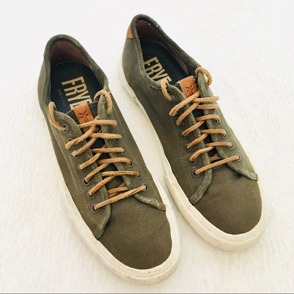 Frye Mens Oxford Shoes Sneakers Olive Green Ludlow